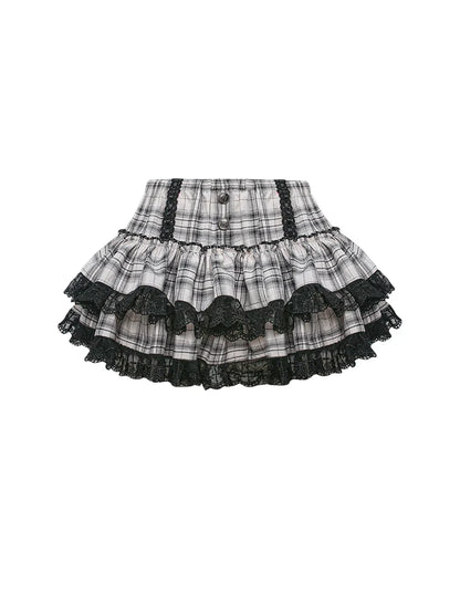 Black Knit Cardigan Tiered Skirt Set