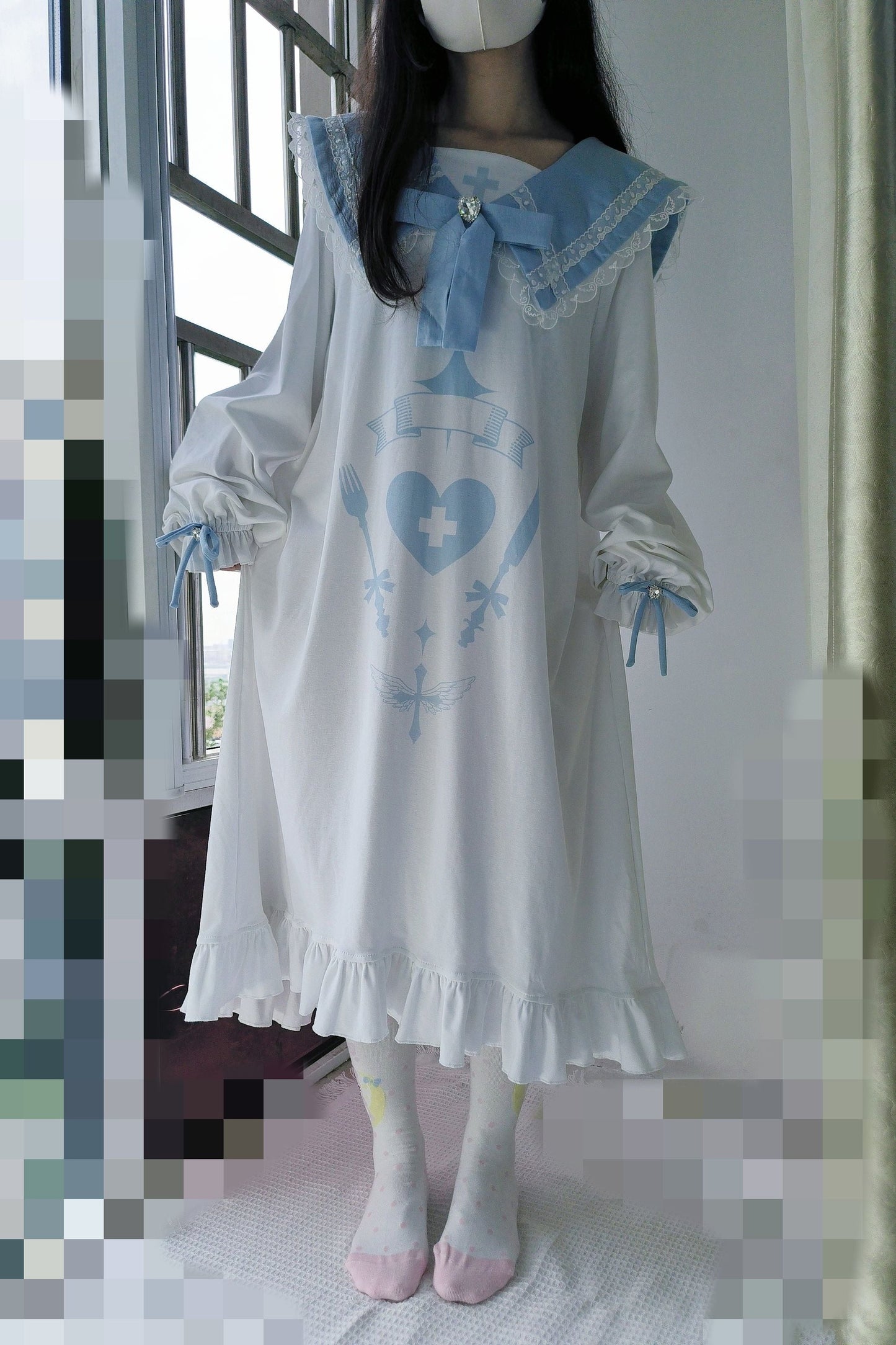 [angel Style] Subculture Big Collar Medium Dress