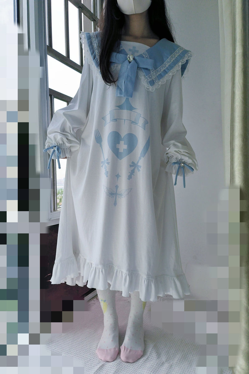 [angel Style] Subculture Big Collar Medium Dress