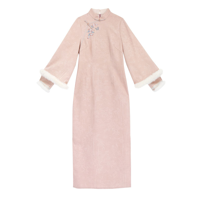Two Tone Wide Sleeve Chinese-style Dress