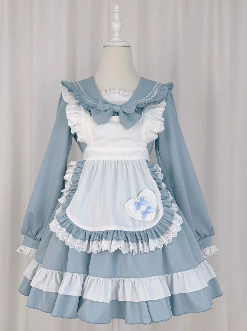 Sweet College Style Sailor Maid Lolita Dress