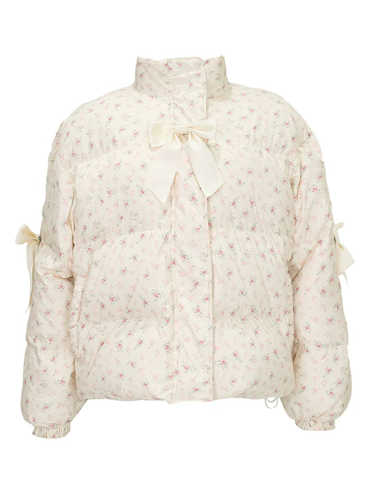 Little Girly Flower High-neck Down + Flower Top + Ruffle Skirt