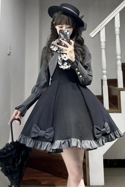 Black Plaid Lolita Dress