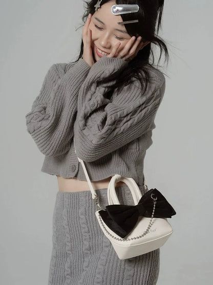 Big Ribbon Jewel Chain Mini Bag