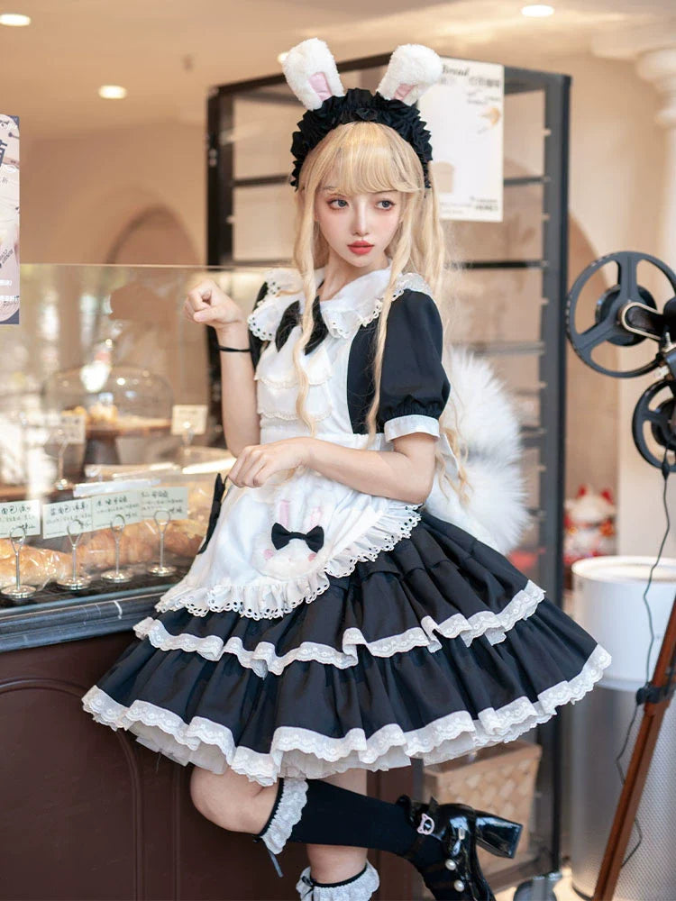 Classic Maid Lolita Dress + Apron + Headband