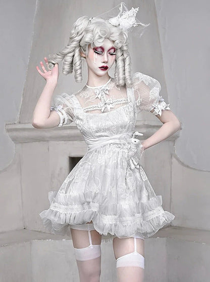 Pure White Lace Dress + Inner Pants