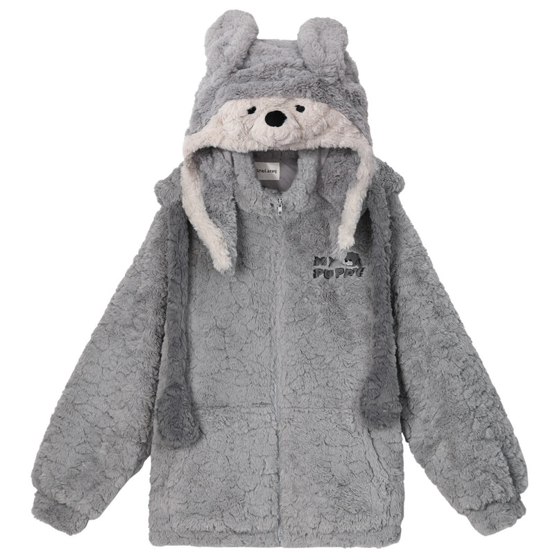 Puppy Design Sweatshirt + Gray Bag