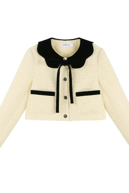 Yellow Two-piece Short Coat Set