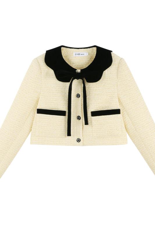 Yellow Two-piece Short Coat Set