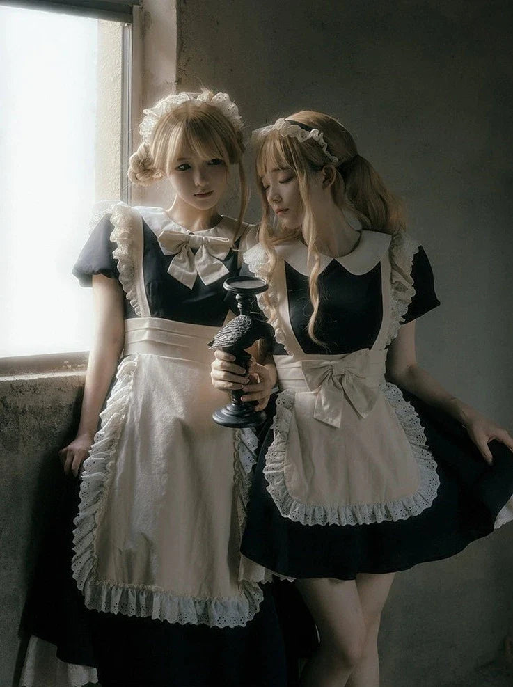 Pleated Lace Maid Dress