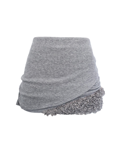 Autumn Gray Wool Top Skirt Set