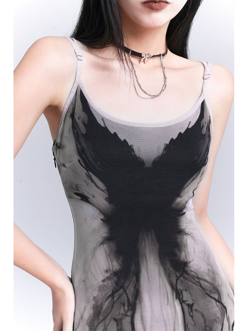 Ghost Girl Gray Suspender Dress