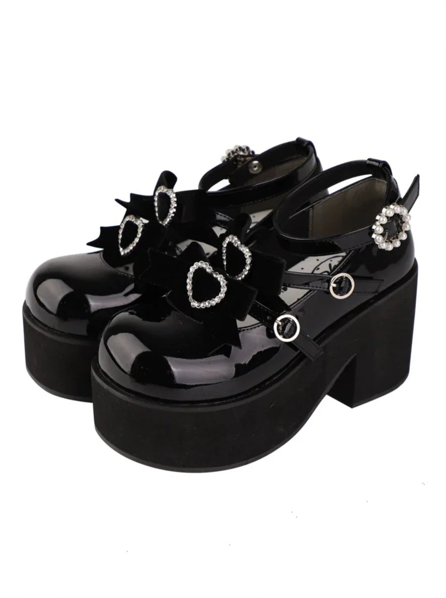 Sweet Ribbon Three-ball Platform Shoes