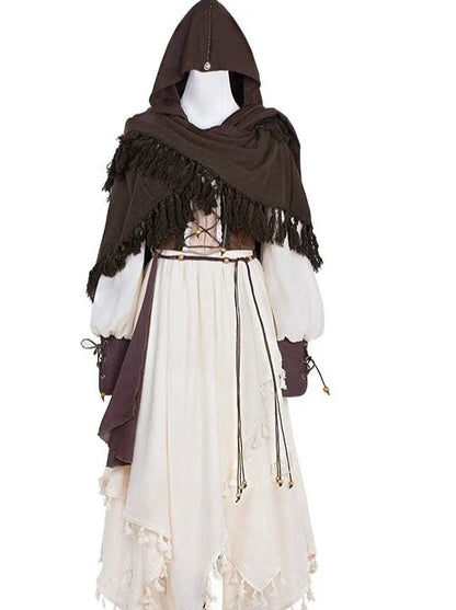 Exotic Style Dress + Vest + Cape