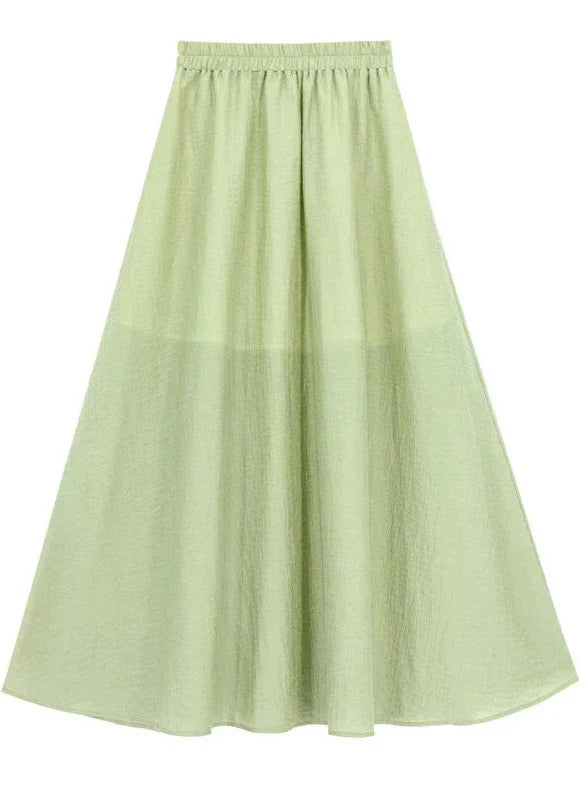 Summer Green Retro Chinese-style Top + Inner Camisole + Long Skirt