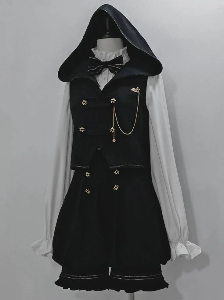 Dark Prince Hooded Cape + Rabbit Hooded Vest + Pumpkin Pants + Ruffle Shirt + Big Waist Ribbon [pre-order]