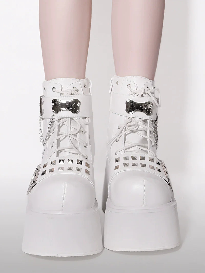 Punk Rock Round Toe Platform Boots