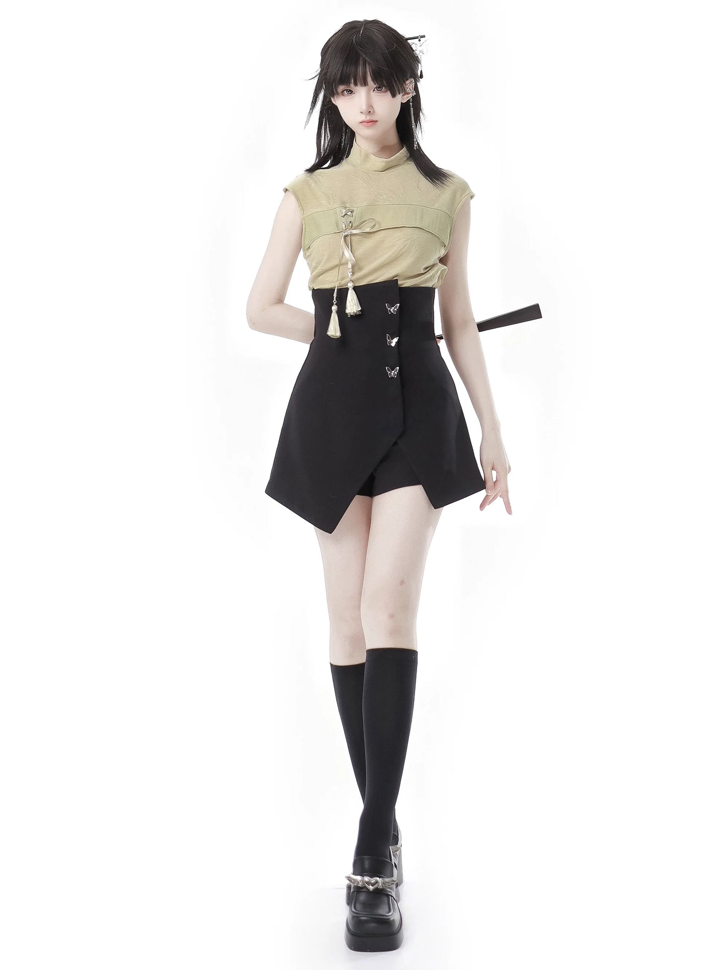 Moonlight Bamboo Leaf Dark Chinese-style Suit