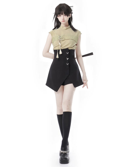 Moonlight Bamboo Leaf Dark Chinese-style Suit
