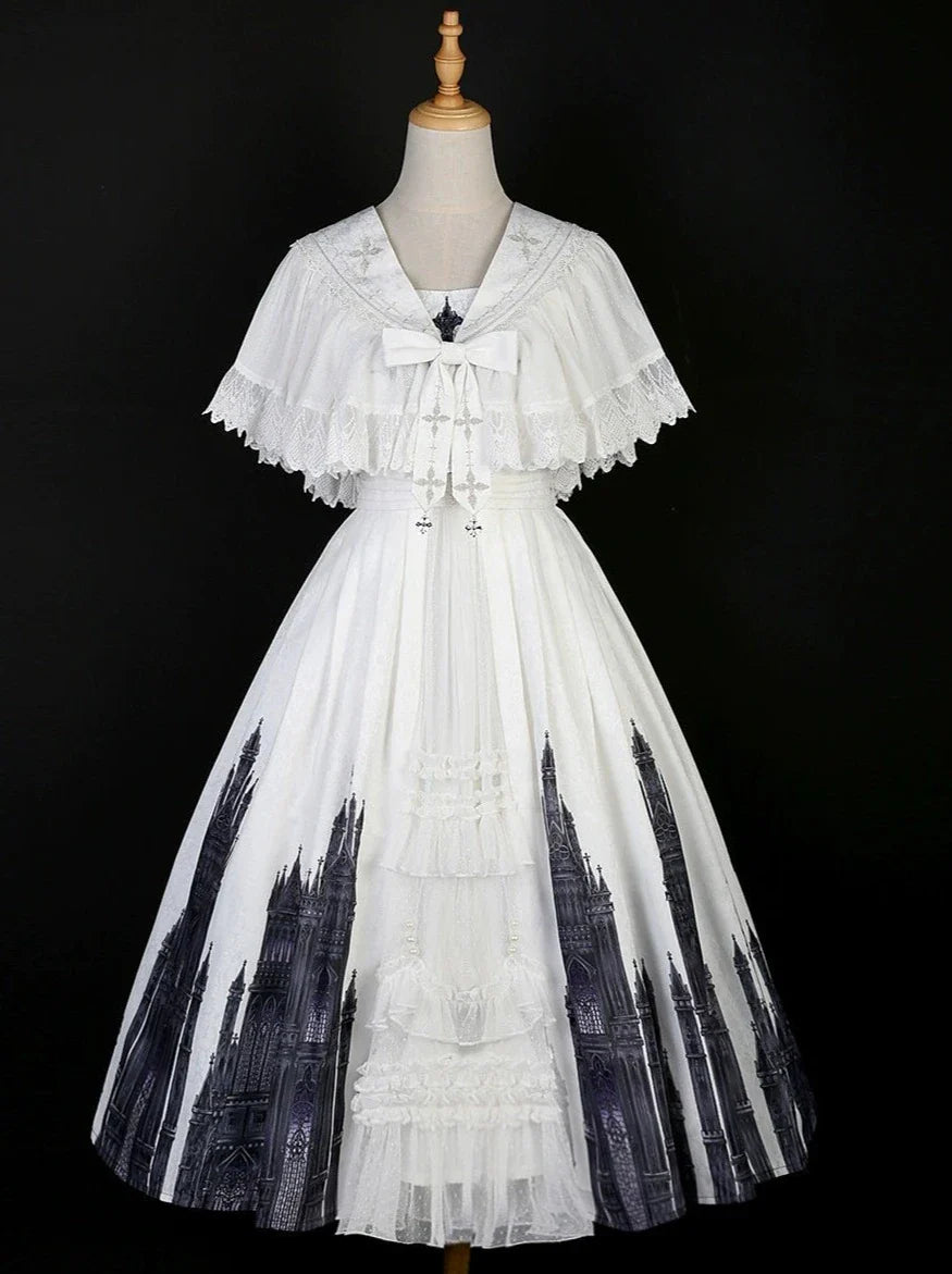 Gothic Suspender Skirt + Shawl