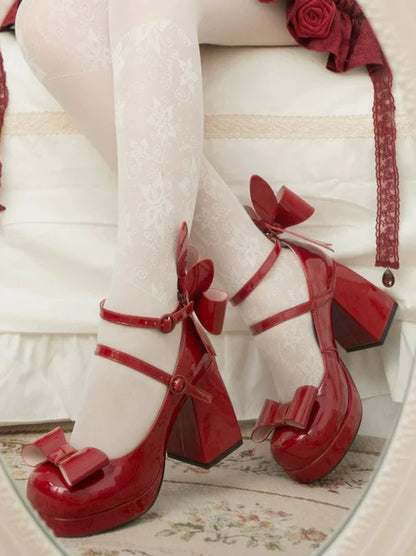 Bunny Ear Ribbon High Heels