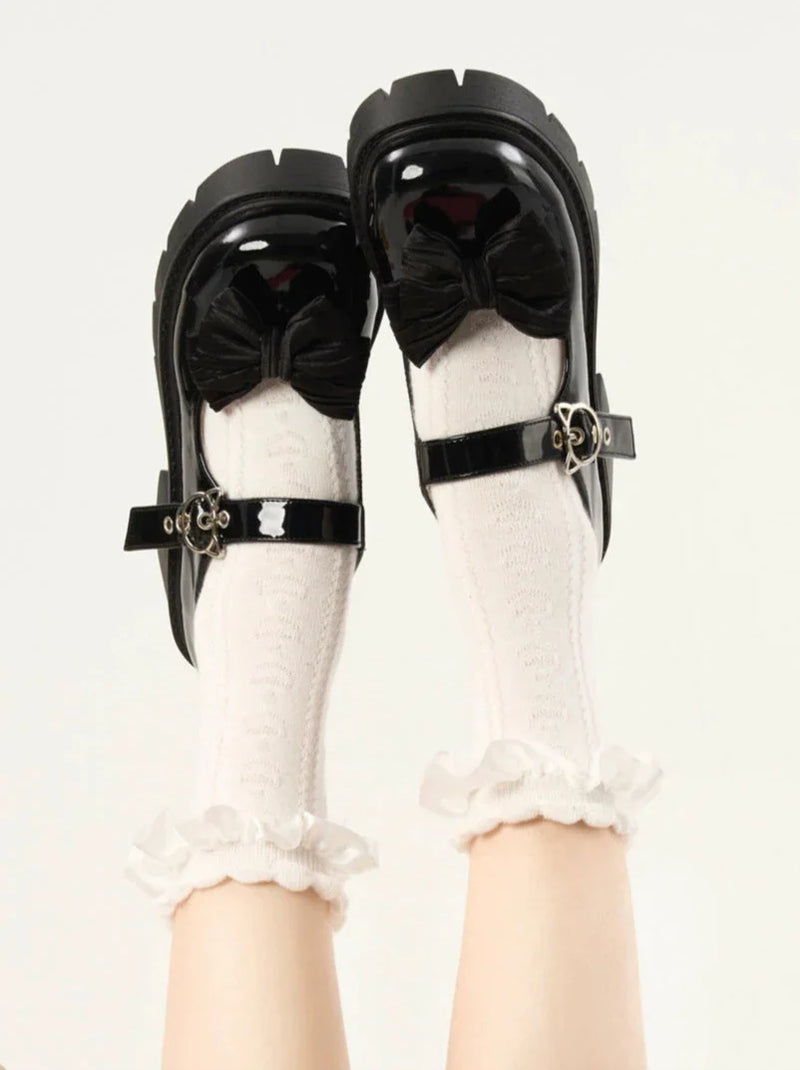Mary Jane Cat Strap Platform Shoes + Ribbon
