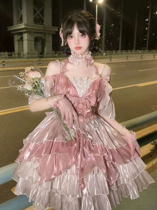Pink Flower Fairy Fluffy Princess Dress Set