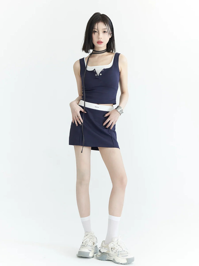 Sports Vest + Shorts + Skirt