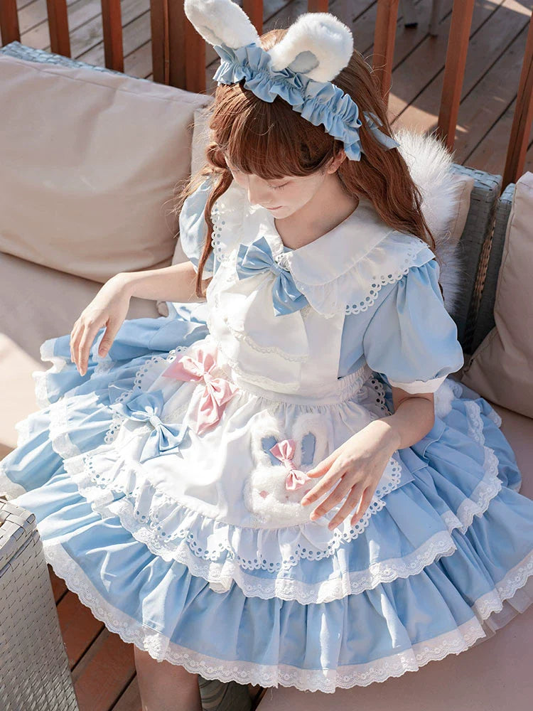 Classic Maid Lolita Dress + Apron + Headband