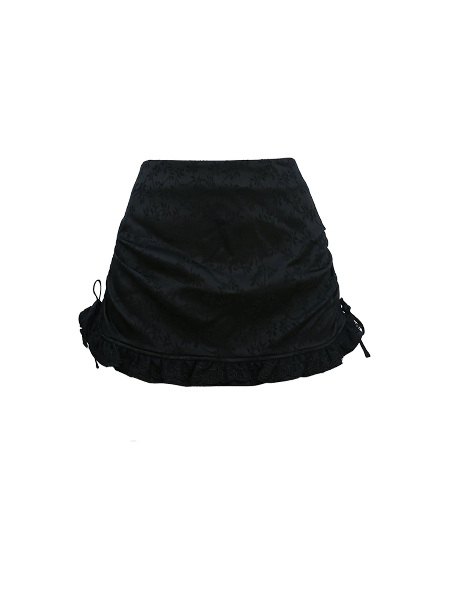 Lace Ruffle Tops+short Tight Skirts