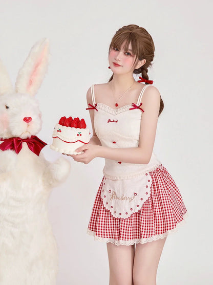 Sweet Girly Shirt + Camisole + Skirt