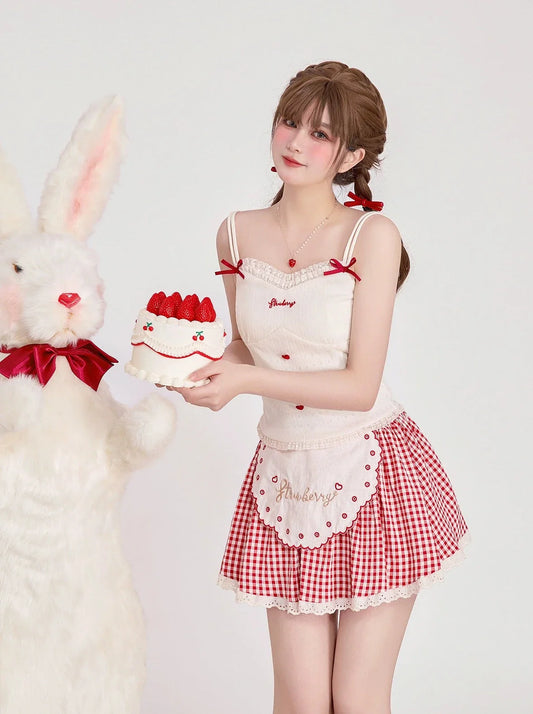 Sweet Girly Shirt + Camisole + Skirt