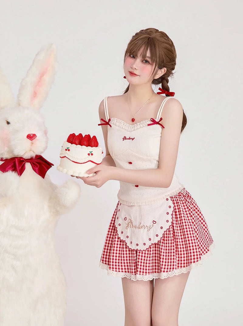 Sweet Girly Shirt + Camisole + Skirt