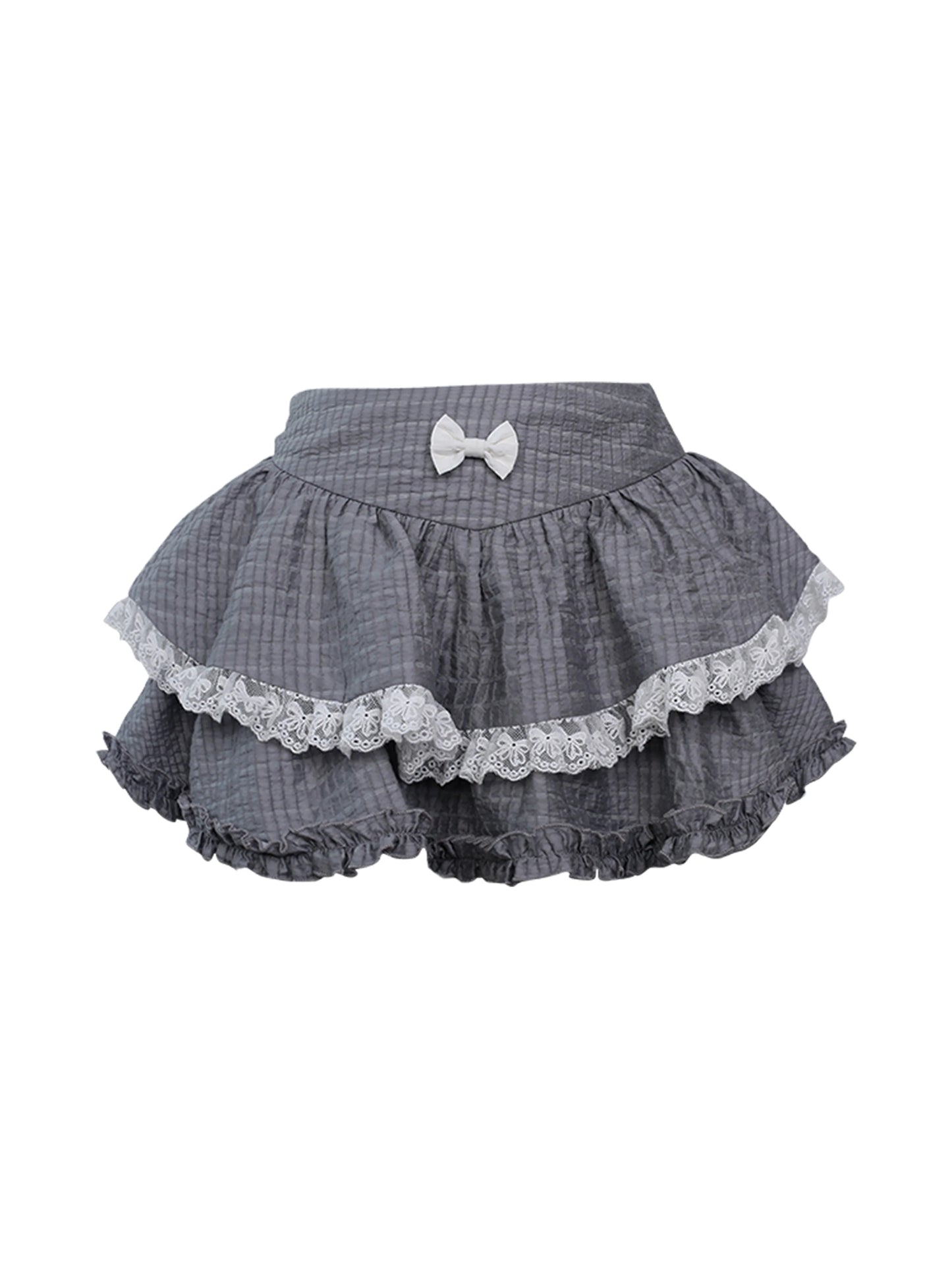 Cross Tie Off-shoulder Shirt + Ruffle Skirt