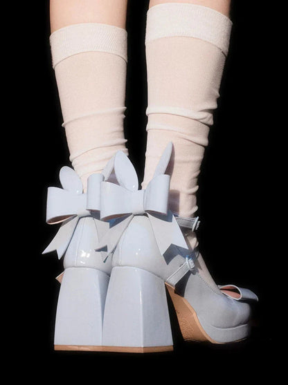 Bunny Ear Ribbon High Heels
