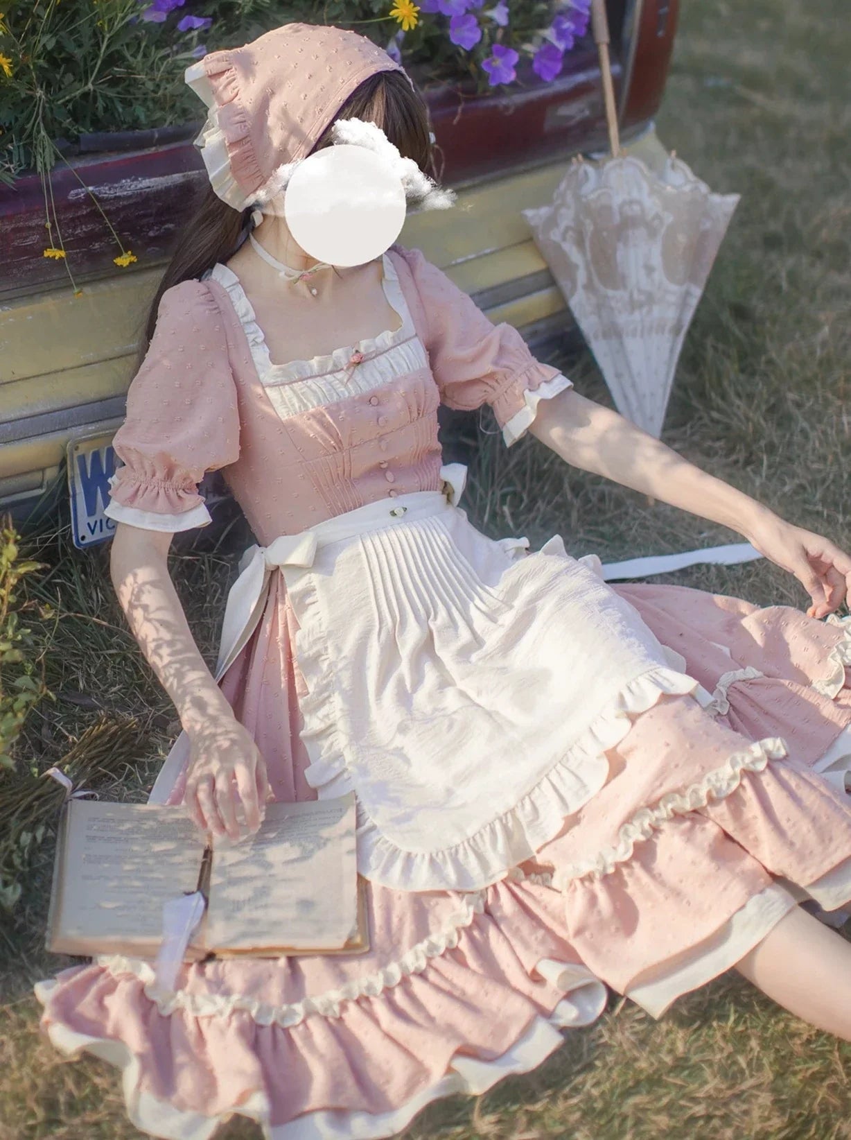 [pre-order] Sweet Retro Dress + Ruffled Apron + Bandana