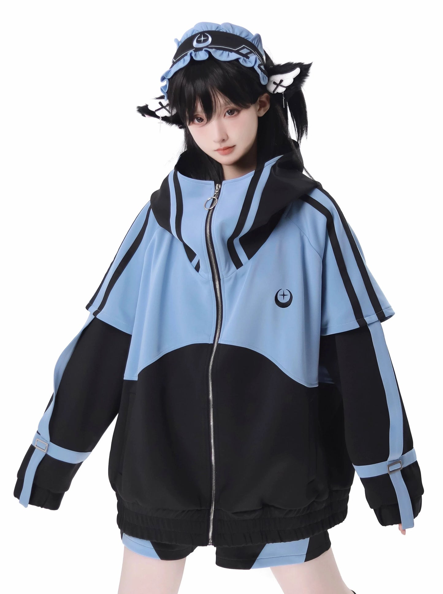 Sporty Subculture Dark Jacket + Shorts + Long Pants + Headband + Leg Warmers