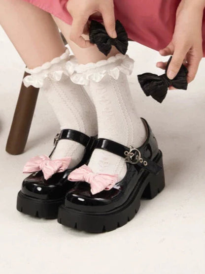 Mary Jane Cat Strap Platform Shoes + Ribbon