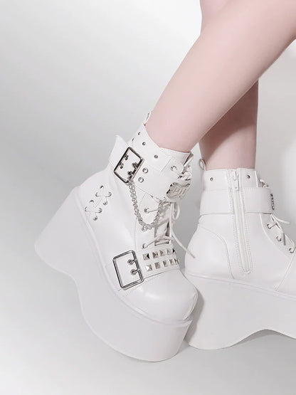 Punk Rock Round Toe Platform Boots