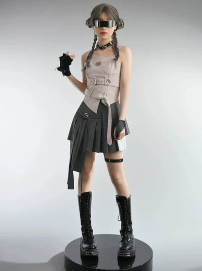 Mode Girl Camisole Top + Asymmetric Skirt