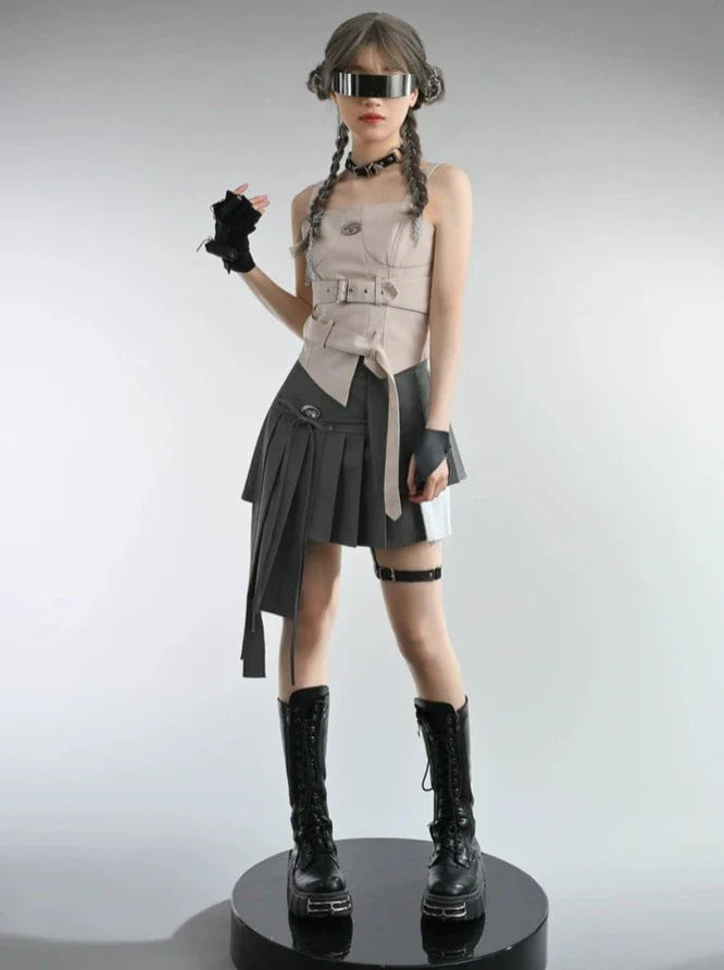 Mode Girl Camisole Top + Asymmetric Skirt