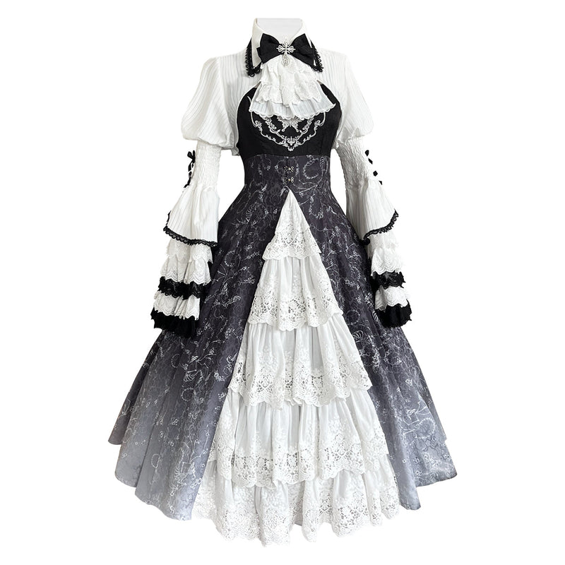 Dark Lolita Long Sleeve Sundress Set