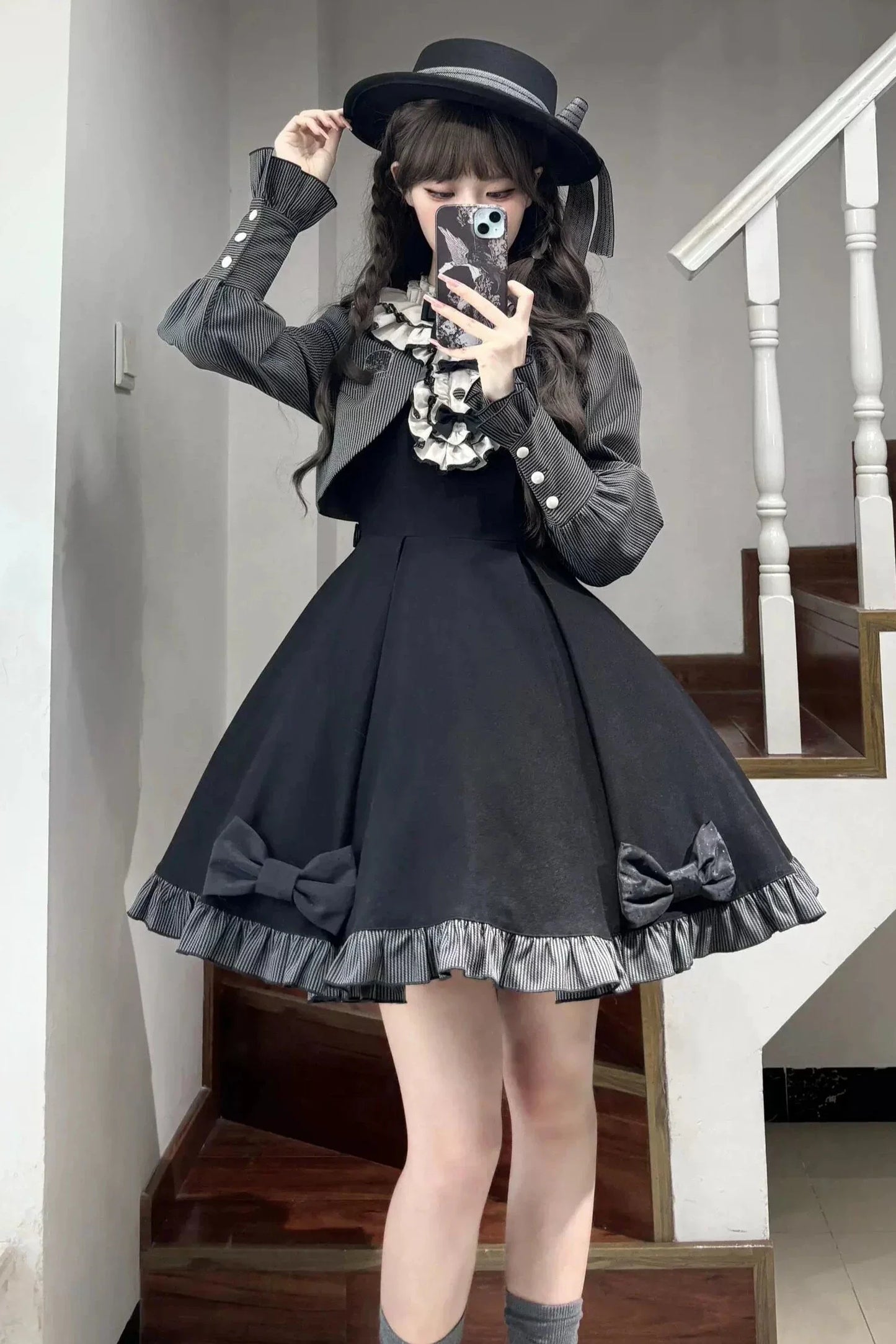 Black Plaid Lolita Dress