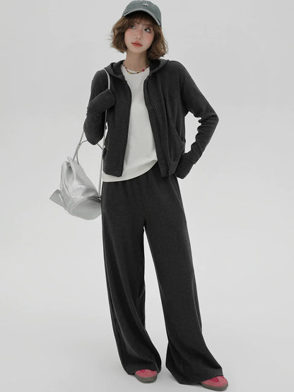 Korean Sports Lazy Style Sweat Hoodie Jacket + Pants