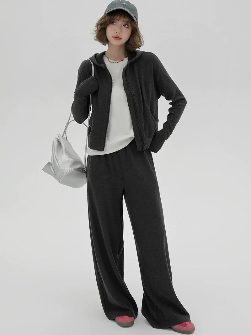 Korean Sports Lazy Style Sweat Hoodie Jacket + Pants