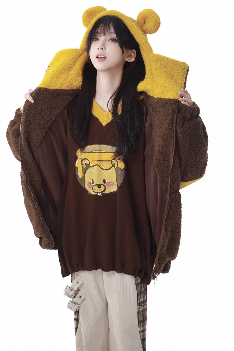 Simple Coffee Sweatshirt and Skirt Set