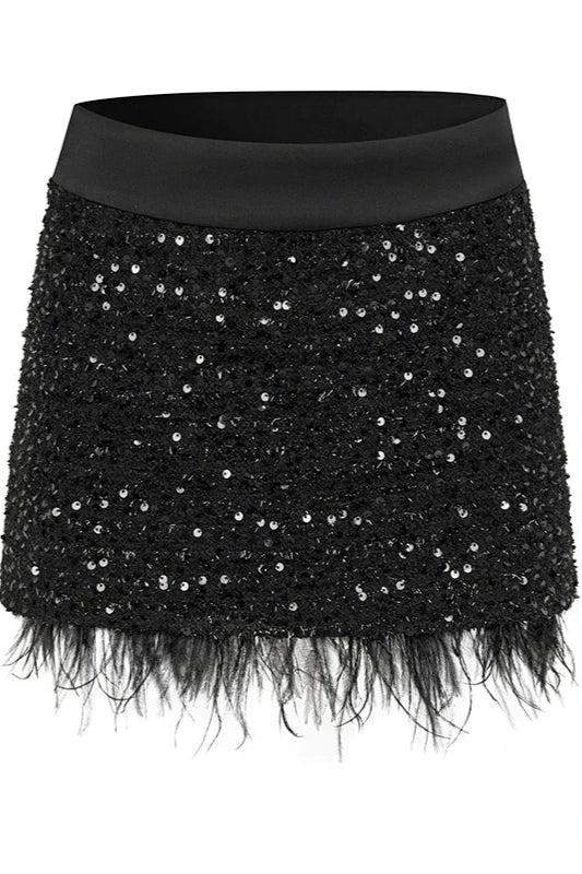 Stand Ribbon Big Bow Coat + Shiny Glitter Skirt