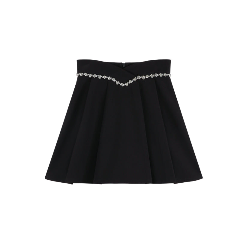 Polka Dot Off-shoulder Chiffon Top Set