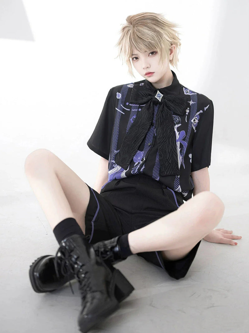 Handsome Prince Print Loose Shirt + Shorts [pre-order]