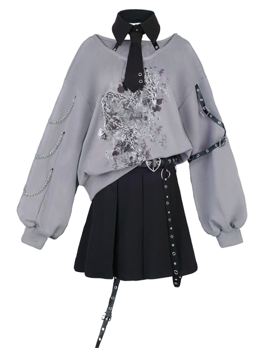 Sleepless Dragon Top + Pleated Skirt